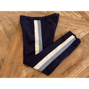 PINKO Designer Navy Pants with Bold Stripes Feminine Design‎ Size 6